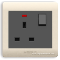 New coming square socket with one gang switch